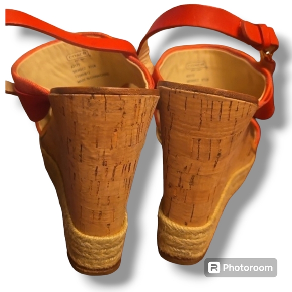 Coach 1941 Orange Mendez Espadrille Wedge Shoes - Picture 10 of 11